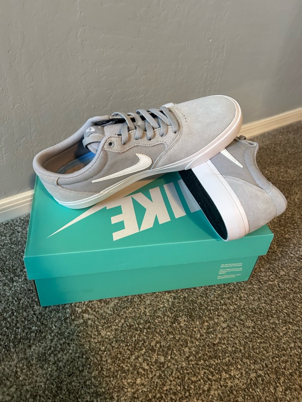 Nike men’s SB charge grey sneakers
